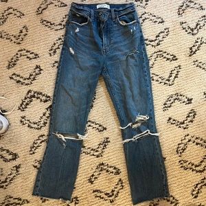 Abercrombie: The Ankle Straight Ultra High Rise Jean